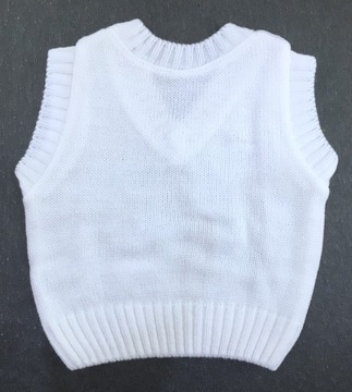 ЖИЛЕТ 56 см жилет без рукавов белого цвета с тесьмой