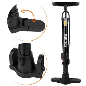 НАПОЛЬНЫЙ ВЕЛОСИПЕДНЫЙ НАСОС С МАНОМЕТРОМ ДЛЯ ВЕЛОСИПЕДНЫХ МЯЧИКОВ, МАТРАС, 3 КОНЦА