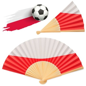 WACHLARZ KIBICA drewniany Bambusowy POLSKA EURO2024