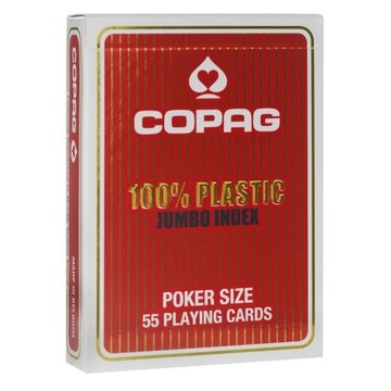 Karty Copag Jumbo Poker 100% Plastic Czerwone