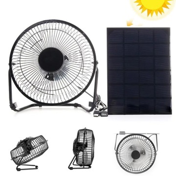 PRZENOŚNY MINI WENTYLATOR WIATRAKA SŁONECZNY ZASILANY PANEL SŁONECZNY 5W