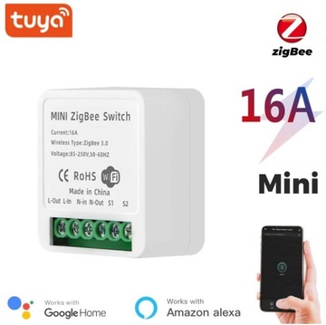 ИНТЕЛЛЕКТУАЛЬНЫЙ WiFi ZigBee 3.0 РЕЛЕ ПЕРЕКЛЮЧАТЕЛЬ TUYA SMART 16A