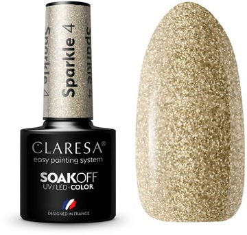 Claresa lakier hybrydowy 5g SPARKLE 4 brokat