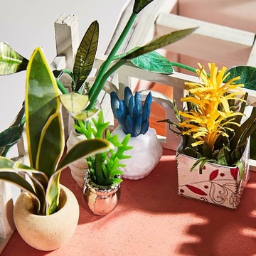 Розовая модель светодиодного пазла DIY FLORIST House 3D