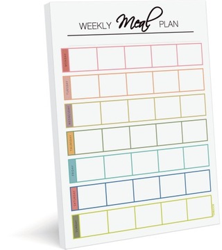 WEEKLY MEAL - PLANER POSIŁKÓW -ROK - NOTES - 5 POSIŁKÓW + MAGNES NA LODÓWKĘ
