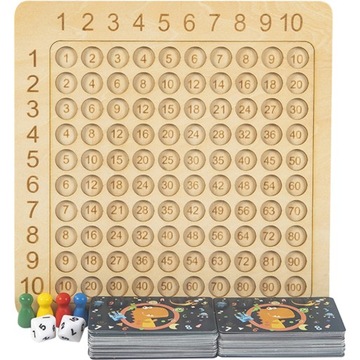 Wooden Chess Board Multiplication Table Counting