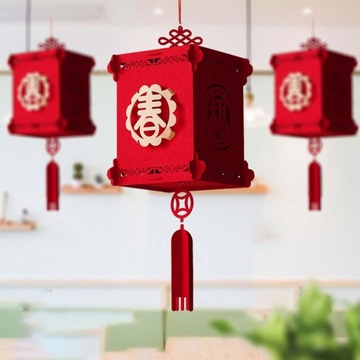 Красный китайский фонарь Lucky Нетканый материал в сборе Декоративный стиль B