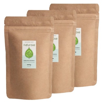 3x Jabłczan Magnezu Naturove bez GMO układ nerwowy energetyczny 1,5kg