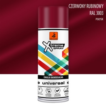 Farba w sprayu uniwersalna CZERWONY RUBIN RAL 3003