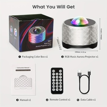 1 шт. проектор Galaxy, 3 в 1 RGB музыкальный проектор Aurora Night Light Z