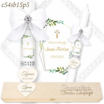 КРЕЩЕННАЯ СВЕЧА + ДЕРЕВЯННАЯ КОРОБКА Именная свеча и крестильная мантия