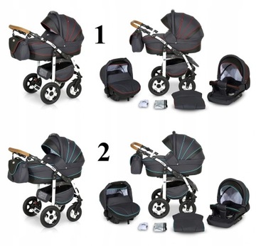 VERDI BROKO ДЕТСКАЯ КОЛЯСКА 3В1 + СУМКА + АКСЕССУАРЫ