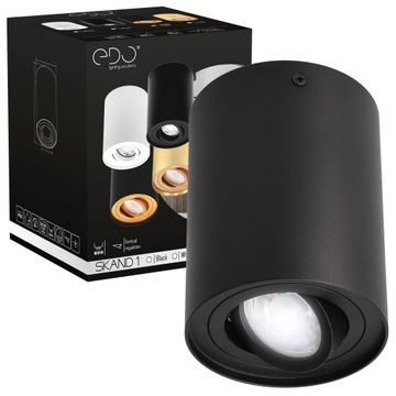 OPRAWA NATYNKOWA MAT WALEC TUBA LED RUCHOMA GU10 CZARNA EDO