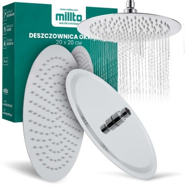 DESZCZOWNICA PRYSZNICOWA 20 CM GŁOWICA NATRYSKOWA PRYSZNICA OKRĄGŁA CHROM