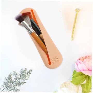 2 кисти для макияжа, силиконовая дорожная косметичка