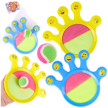 CATCH BALL GRA NA RZEPY RZUCAJ ŁAP PALETKI Z RZEPAMI + PIŁKA ZESTAW NA DWÓR