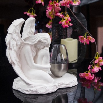 СЕРАЯ ГИПСОВАЯ ФИГУРКА Гробница СОЛНЕЧНАЯ СВЕТОДИОДНАЯ ЛАМПА