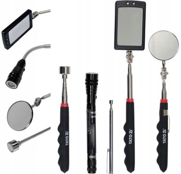 ИНСПЕКЦИОННЫЕ ЗЕРКАЛА YATO + КОНТРОЛЬНЫЙ НАБОР С МАГНИТНЫМ ЗАХВАТОМ, 5 ШТ.