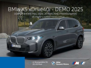 BMW X5 G05 SUV Facelifting 3.0 40i 381KM 2025 BMW X5 xDrive40i 381 KM mHEV - Kamera 360 - M Sport - HarmanKardon - Od Re