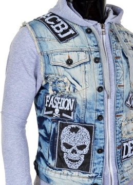 Kurtka Jeans Katana Cipo Baxx Skull Motor