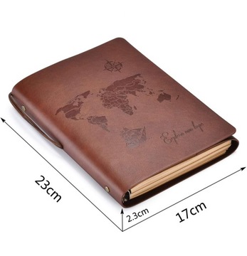 КОЖАНЫЙ БЛОКНОТ ДЛЯ ПУТЕШЕСТВИЙ, ВИНТАЖНЫЙ БЛОКНОТ-ДНЕВНИК, 100 ЛИСТОВ