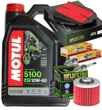 ZESTAW OLEJ MOTUL 5100 10W40 4L FILTRY HF145 ŚWIECE YAMAHA TDM900 02-12