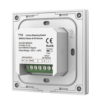 T16(B) Радиочастотная панель DIM RF+DMX Touch, 4 зоны GW5