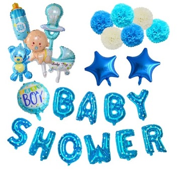 Zestaw Balony Foliowe Baby Shower dla Chłopca