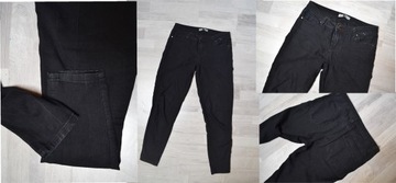 Mega Paka spodnie skinny proste M 7 par czarne jeansowe Denim Co
