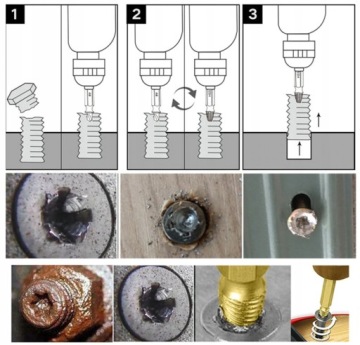 ВИНТОВЫЕ ЭКСТРАКТОРЫ ДЛЯ СЛОМАННЫХ ШТИФТОВ 6 ШТ.