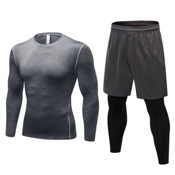MĘSKI ZESTAW ODZIEŻY FITNESSOWEJ 2 SZTUK M
