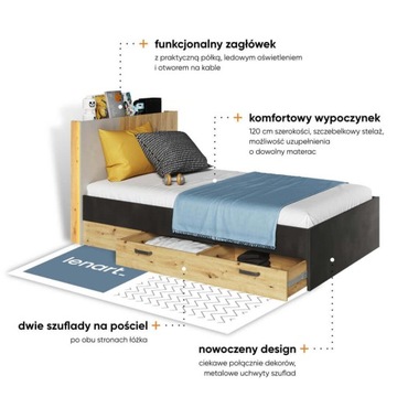 молодежная кровать, односпальная кровать 120х200