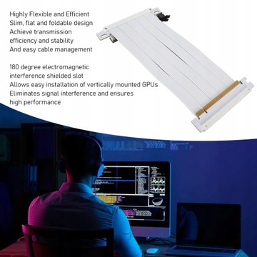 KABEL RISER PCIE 4.0 X16 SZYBKI ELASTYCZNY DWUST