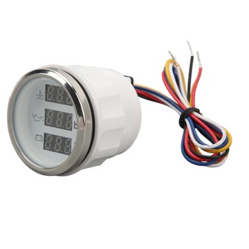 Температура воды, давление масла, вольтметр, 52 мм, 3 в 1, цифровой дисплей, мет.