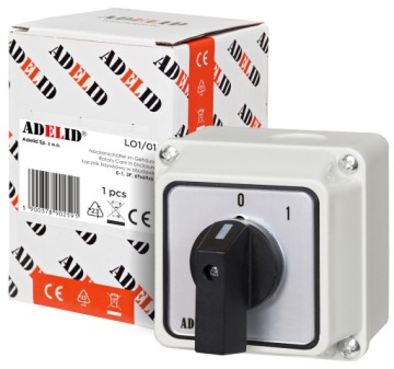 КУЛАЧКОВЫЙ ПЕРЕКЛЮЧАТЕЛЬ 20A 0-1 1F В КОРПУСЕ IP65