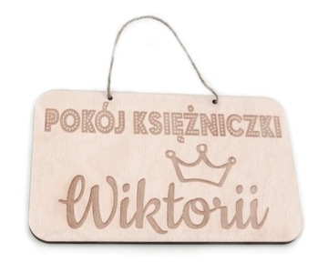 Drewniana TABLICZKA na drzwi pokoju z DOWOLNYM imieniem dziecka KOALA