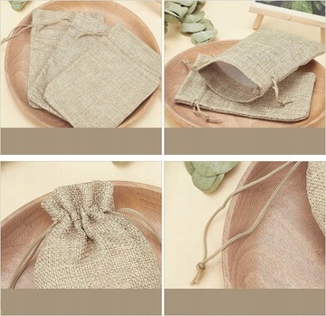 Льняные мешки 50 шт. НА СТРУНЕ НАТУРАЛЬНАЯ СУМКА