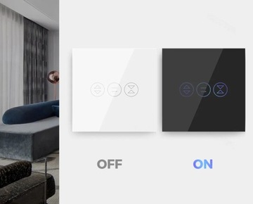 Стеклянный сенсорный переключатель WIFI для рулонных штор, карнизов, белый