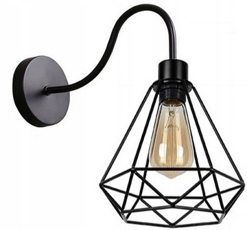 LAMPA ŚCIENNA KINKIET METALOWA LOFT Czarna Reno C