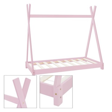 Кровать Типи с ламелями 80х160 см Pink Wood ML