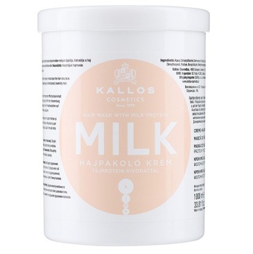 KALLOS MILK PROTEIN MASKA REGENERUJĄCA DO WŁOSÓW Z PROTEINAMI MLEKA 1000ML