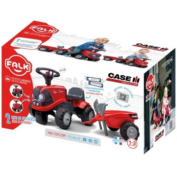 TRACTOR BABY CASE IH КРАСНЫЙ ПРИЦЕП ОТ 12 МЕСЯЦЕВ FALK
