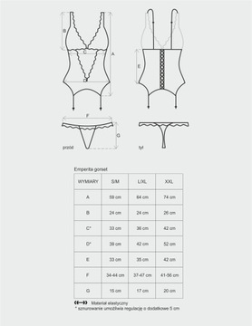 Bielizna- Emperita gorset i stringi XXL