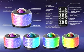 1 шт. проектор Galaxy, 3 в 1 RGB музыкальный проектор Aurora Night Light Z