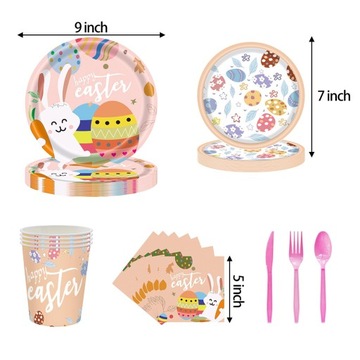 24 комплекта пасхальной посуды размером 7 дюймов.