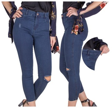 spodnie JEANS DŻINS damskie SLIM ze streczem M 38