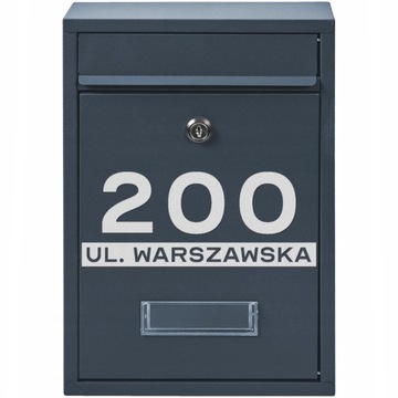 SKRZYNKA RIB NA LISTY POCZTĘ ANTRACYT + WZÓR NAPIS