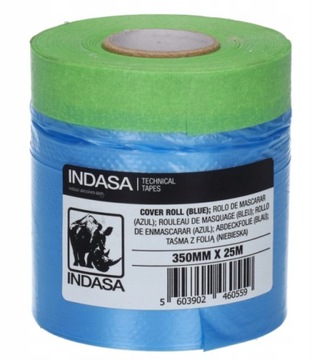 INDASA FOLIA MASKUJĄCA Z TAŚMĄ 35CM X 25M ANTYSTATYCZNA