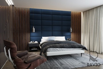 Мягкие стеновые панели, декоративное изголовье, 40х40