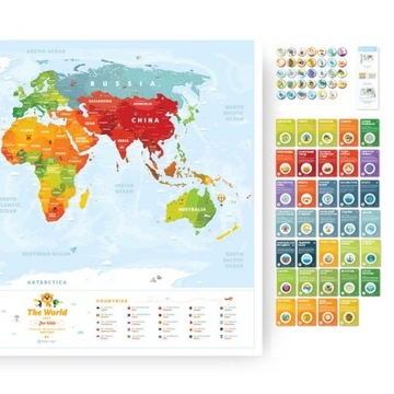 Скретч-карта - Карта путешествий Kids Sights